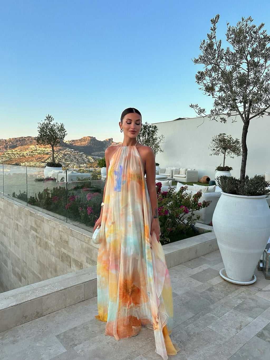 Bella | Women's Flowy Backless Summer Maxi Dress