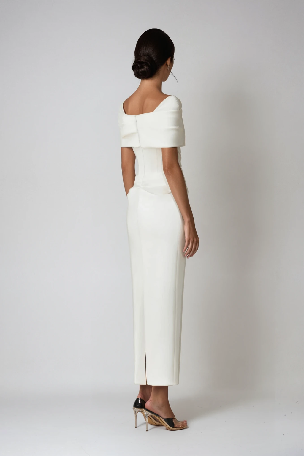 Bernadette | Women's Off Shoulder White Wedding Guest Dress