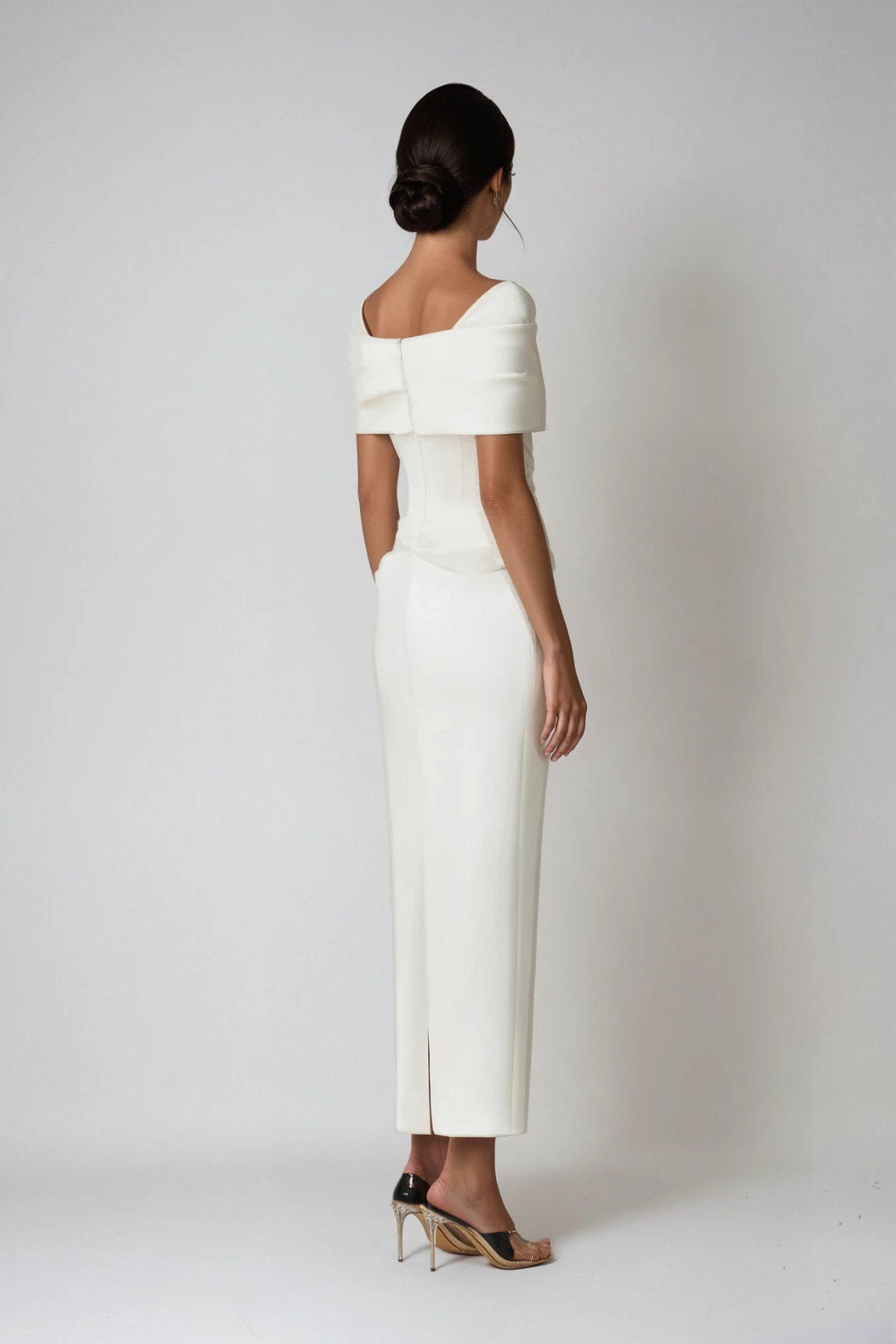 Bernadette | Women's Off Shoulder White Wedding Guest Dress