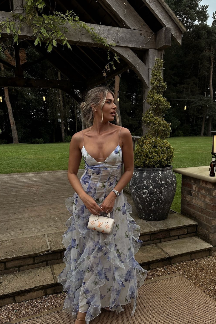 Bernice | Women’s Sleeveless High Slit V Neck Floral Maxi Dress