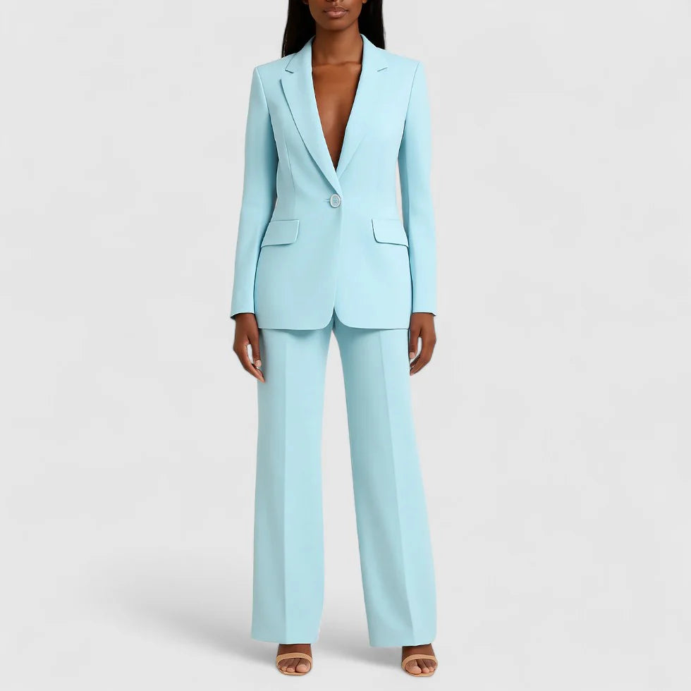 Betty | Women’s V Neck Long Sleeve Matching Suit