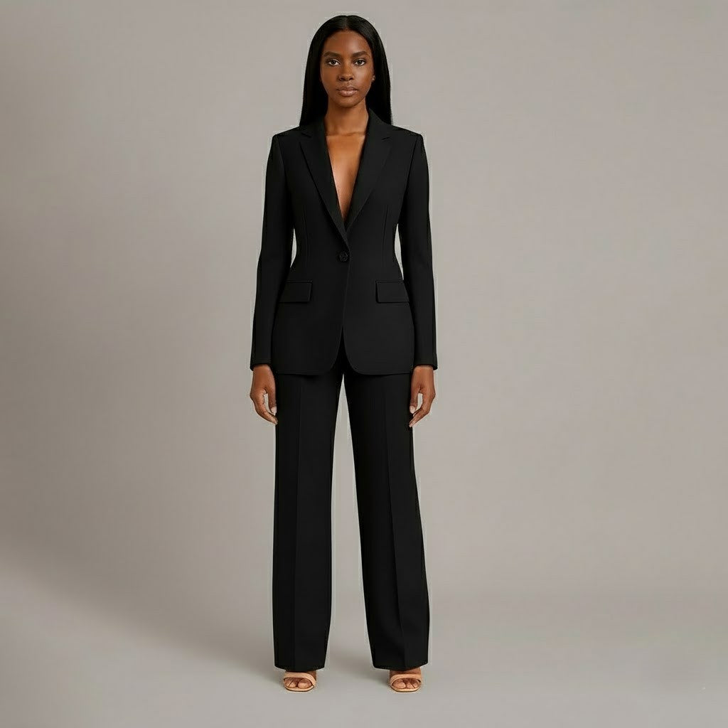 Betty | Women’s V Neck Long Sleeve Matching Suit
