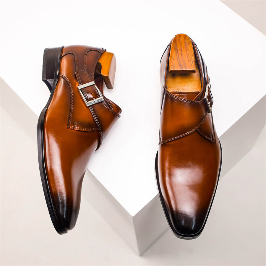 Blake | Men’s Buckle Closure Square Toe Dress Shoes