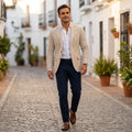 Bleddyn | Men's Long Sleeve Notch Lapel Slim Fit Blazer