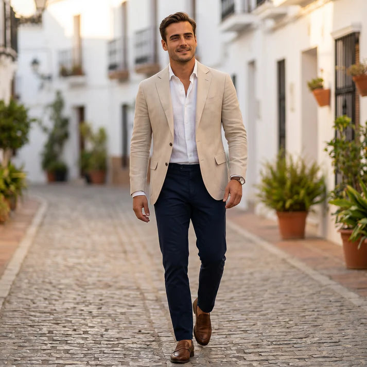 Bleddyn | Men's Long Sleeve Notch Lapel Slim Fit Blazer