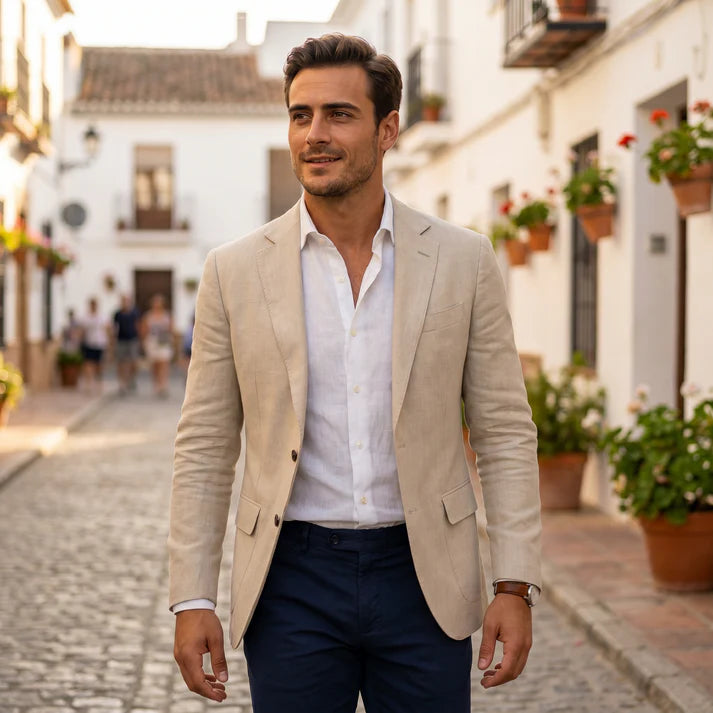 Bleddyn | Men's Long Sleeve Notch Lapel Slim Fit Blazer