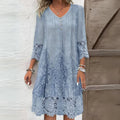 Annora | Women's V-Neck Buttoned Summer Midi Dress