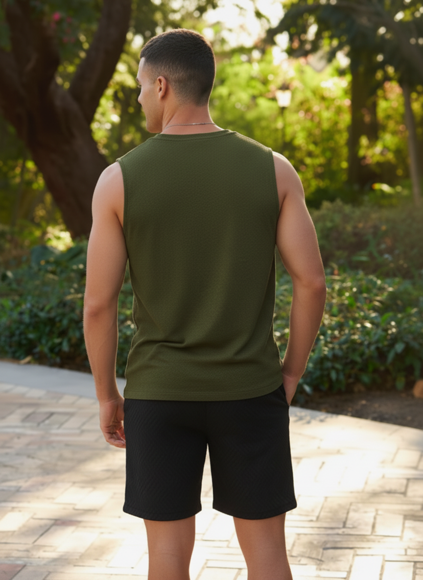 Brendan | Men’s Lace Up Chest Pocket Summer Top