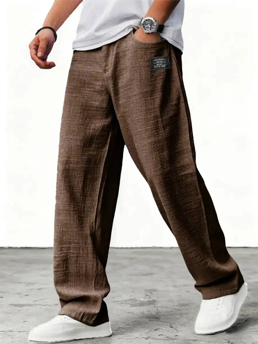 Brendon | Men's Wide-Leg Relaxed Side Pockets Summer Trousers