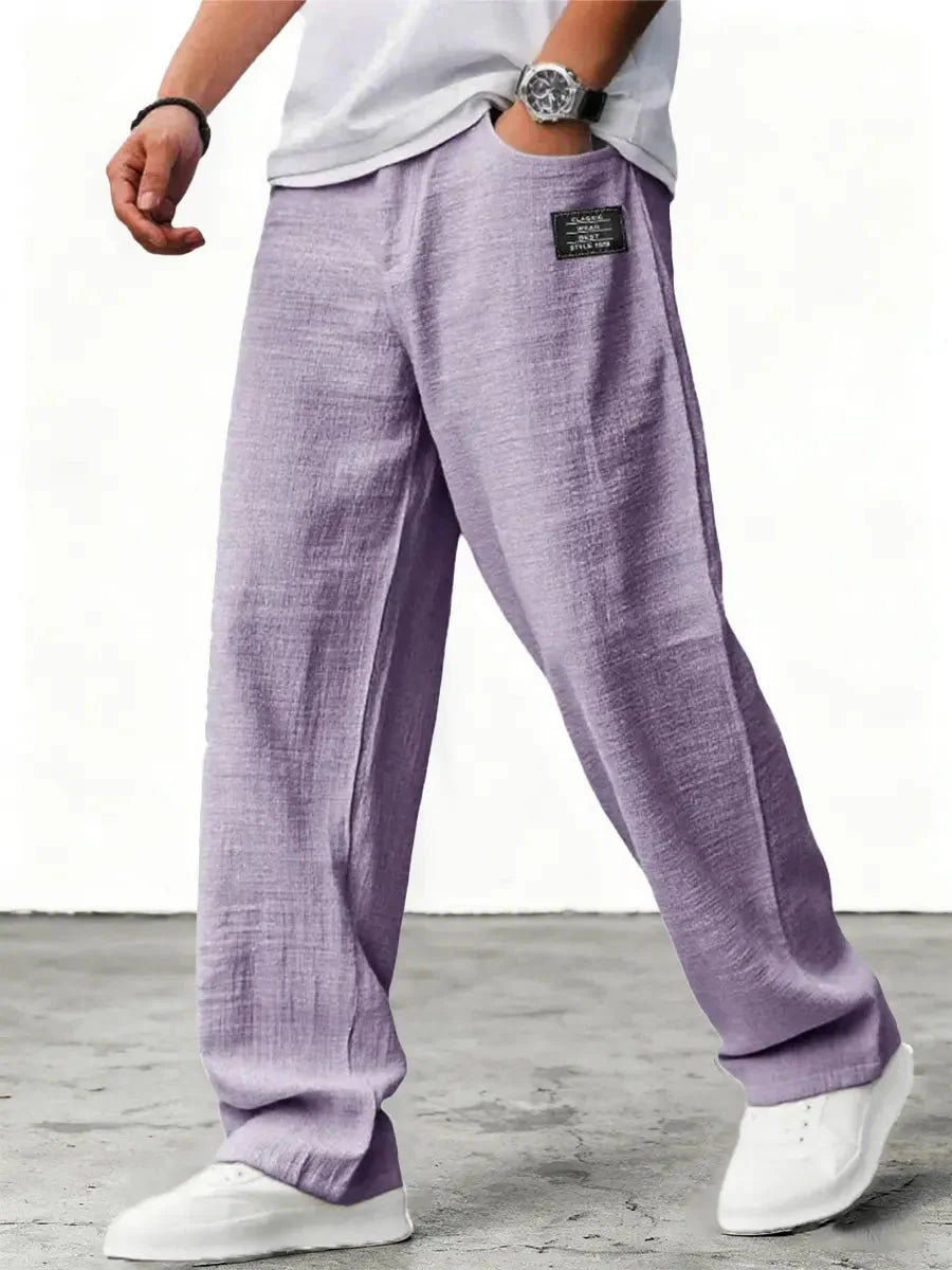 Brendon | Men's Wide-Leg Relaxed Side Pockets Summer Trousers
