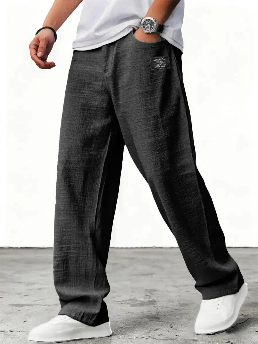 Brendon | Men's Wide-Leg Relaxed Side Pockets Summer Trousers