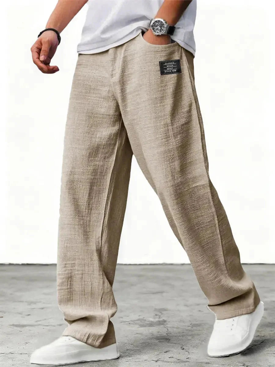 Brendon | Men's Wide-Leg Relaxed Side Pockets Summer Trousers