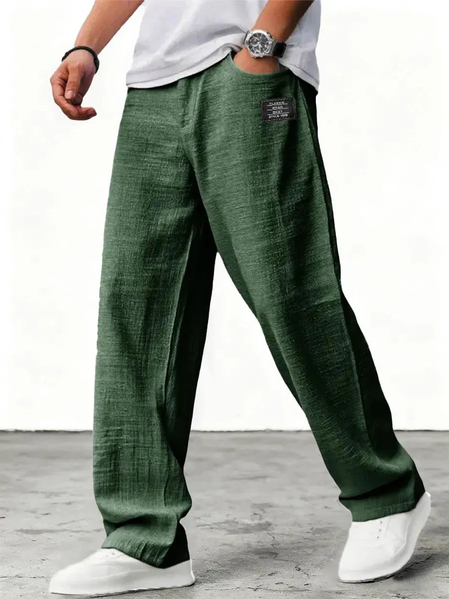 Brendon | Men's Wide-Leg Relaxed Side Pockets Summer Trousers