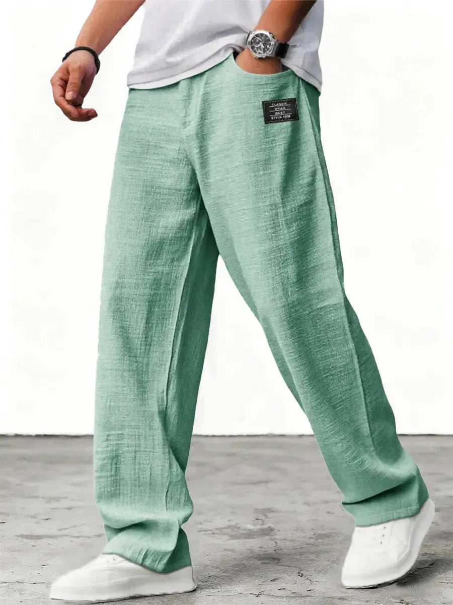 Brendon | Men's Wide-Leg Relaxed Side Pockets Summer Trousers
