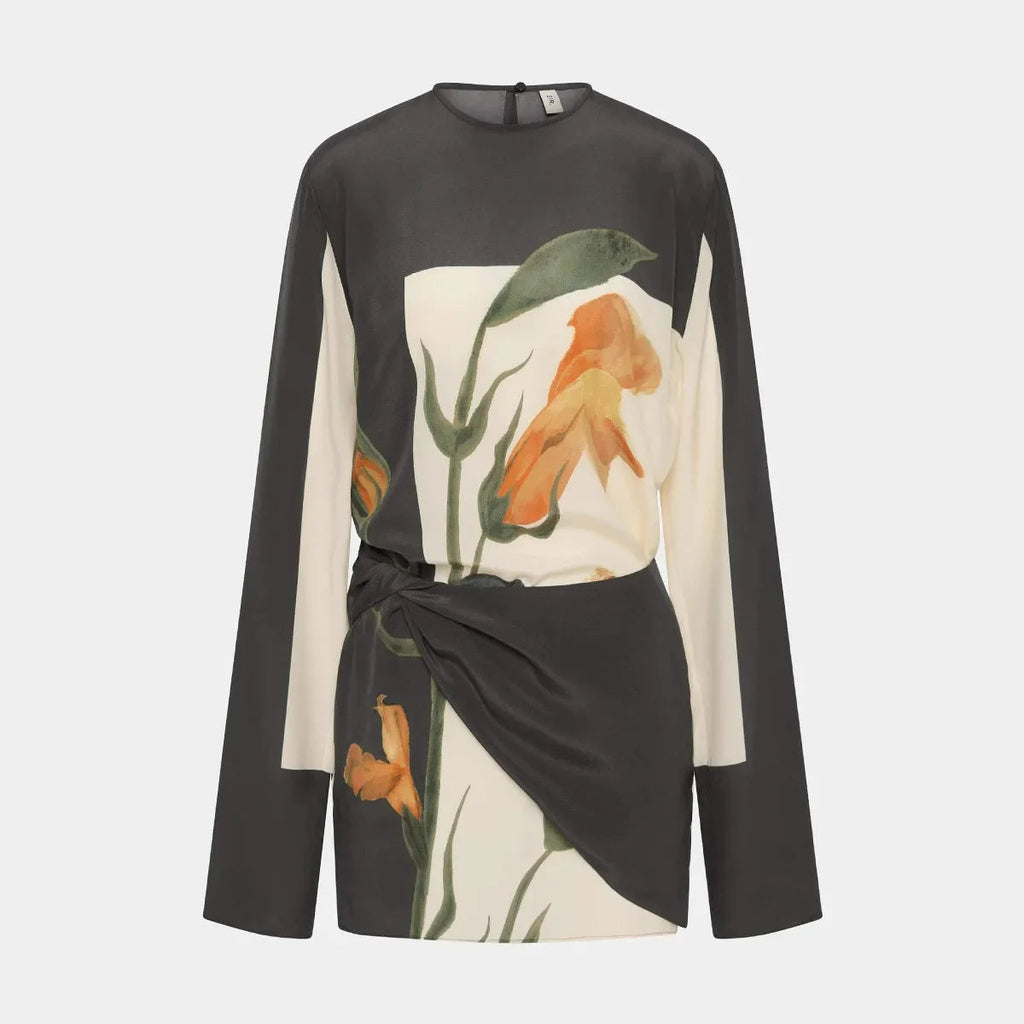 Briana | Women’s Long Sleeve Round Neck Floral Print Mini Dress