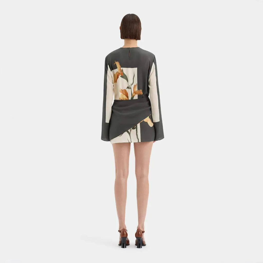 Briana | Women’s Long Sleeve Round Neck Floral Print Mini Dress