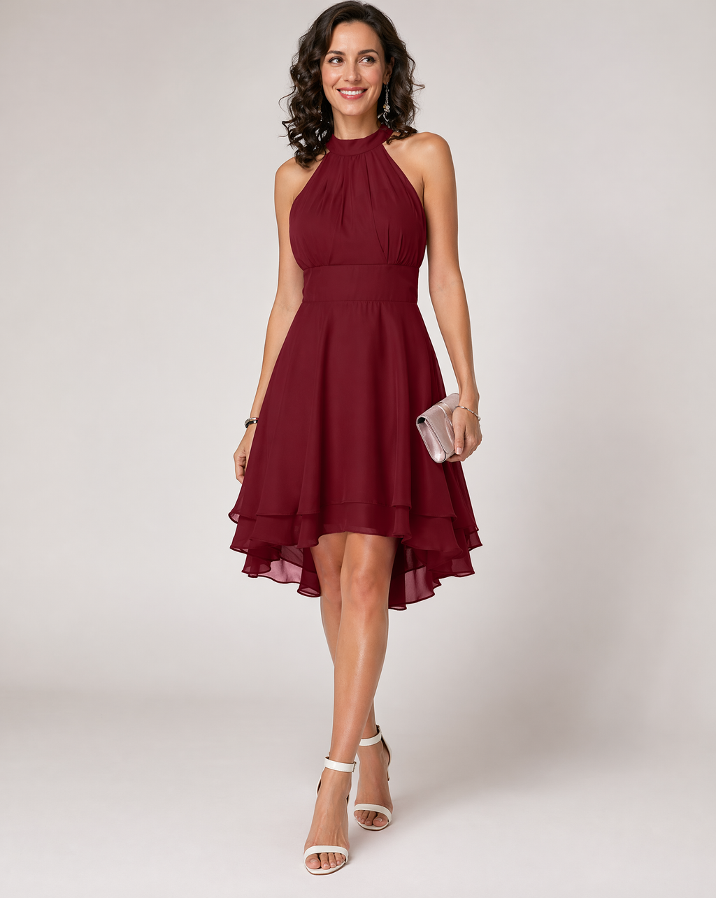 Bridget | Women’s Halter Neck Wedding Guest Midi Dress