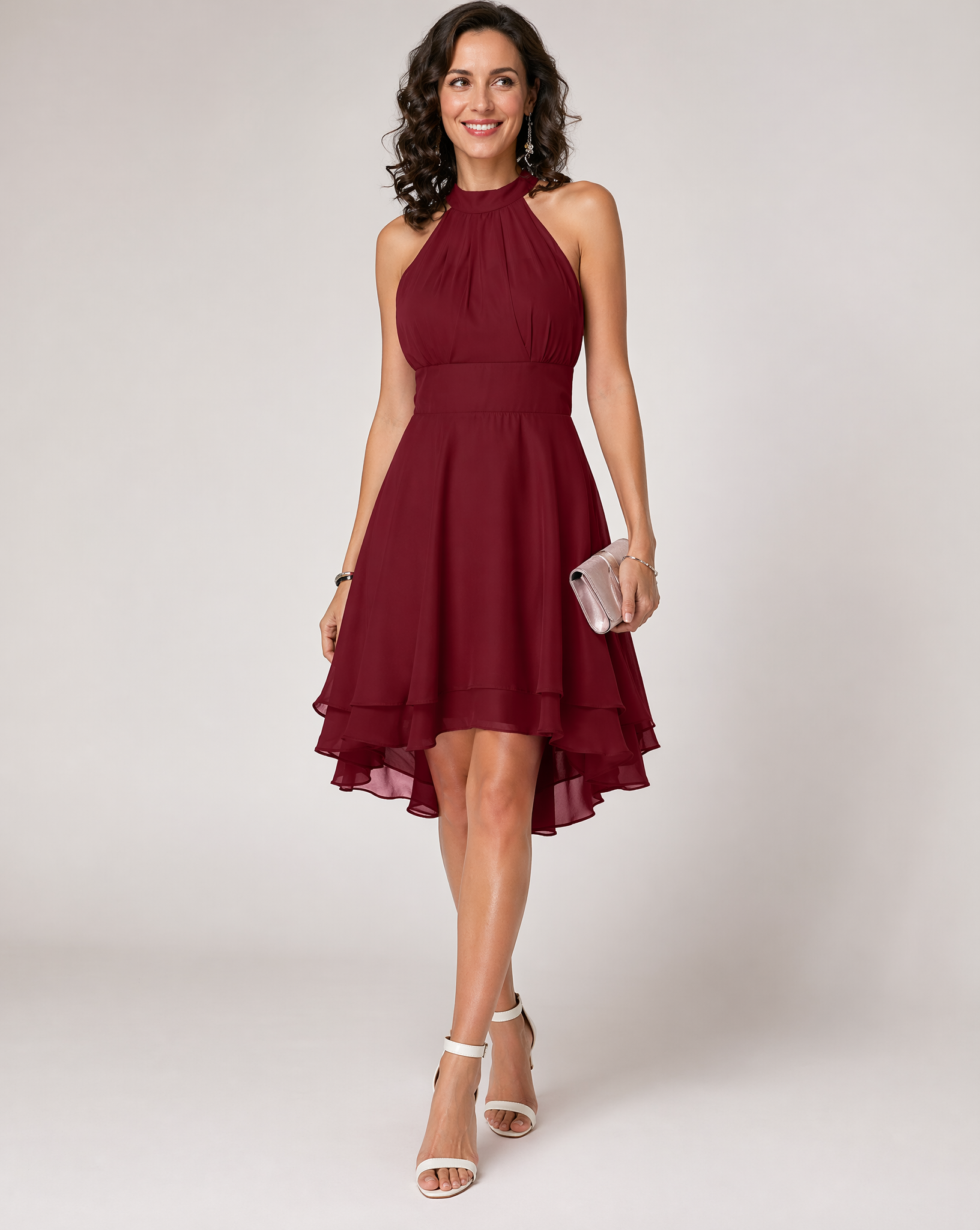 Bridget | Women’s Halter Neck Wedding Guest Midi Dress