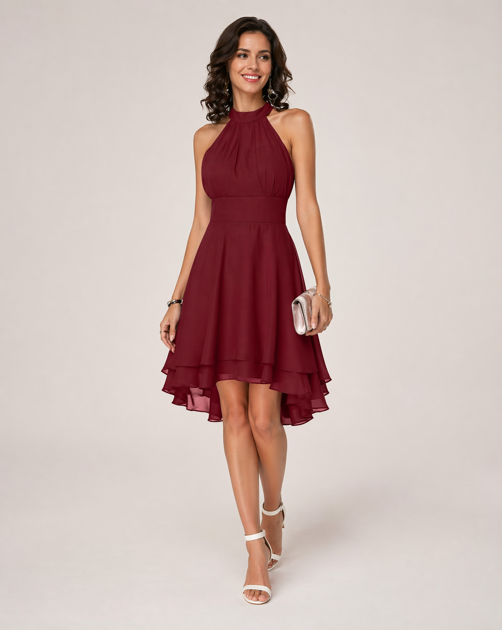 Bridget | Women’s Halter Neck Wedding Guest Midi Dress