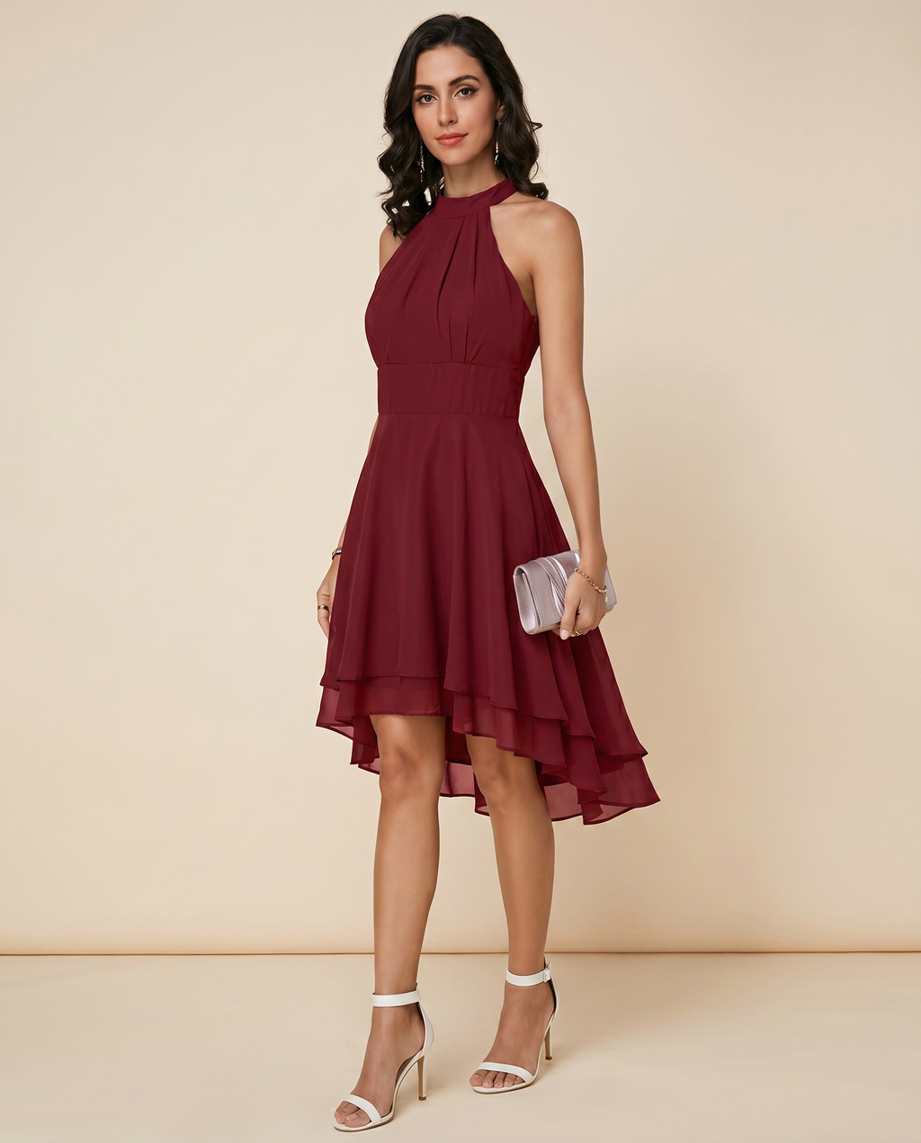 Bridget | Women’s Halter Neck Wedding Guest Midi Dress