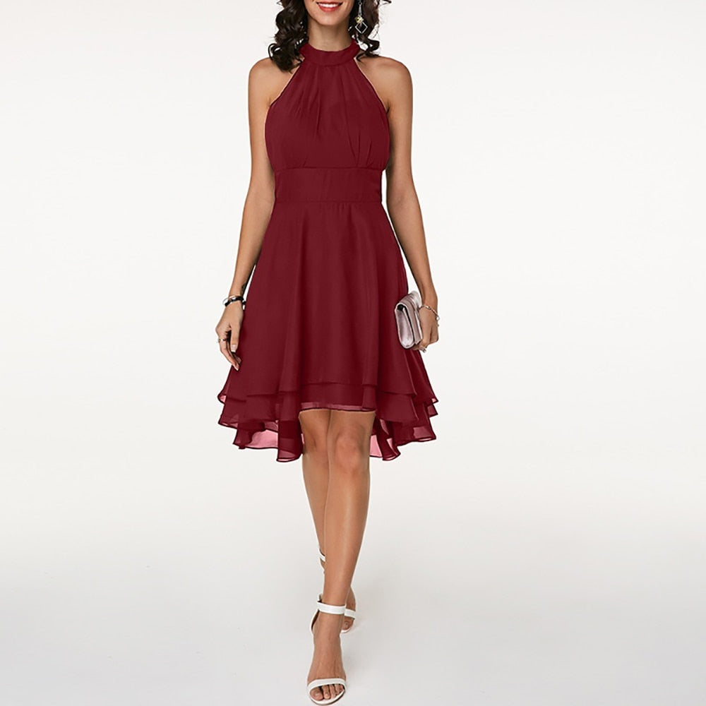 Bridget | Women’s Halter Neck Wedding Guest Midi Dress