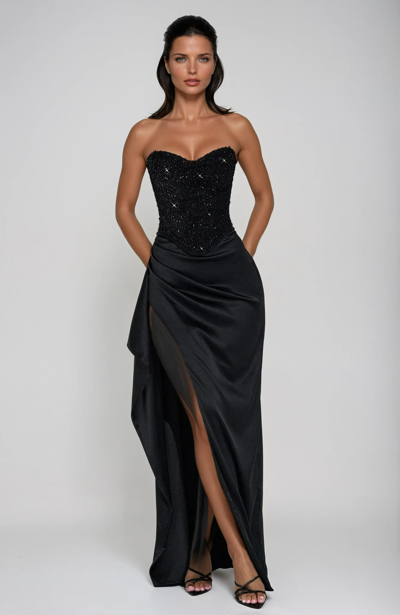 Bridgette | Women’s Sleeveless High Slit Wedding Guest Dress
