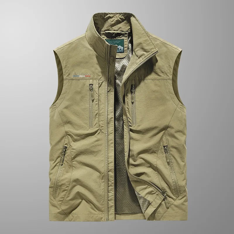 Bronson | Men’s Stand Collar Multi Pocket Cargo Utility Vest