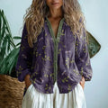 Carly | Women’s Printed V Neck Long Sleeve Summer Blouse