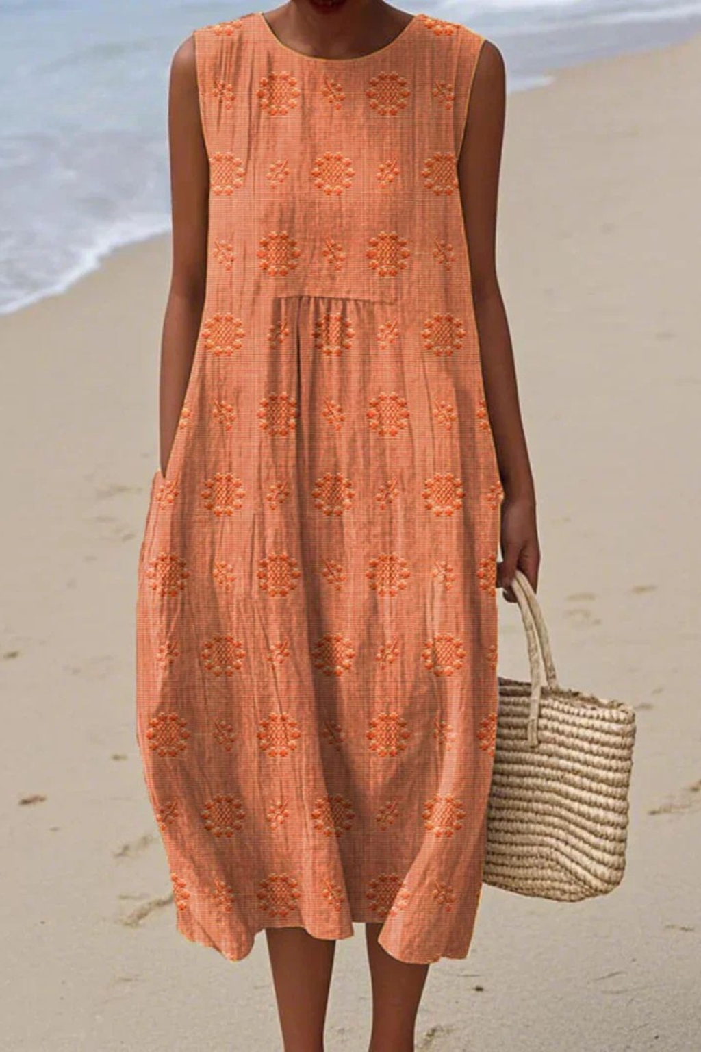 Cassidy | Women’s Sleeveless Floral Print Flowy Midi Dress