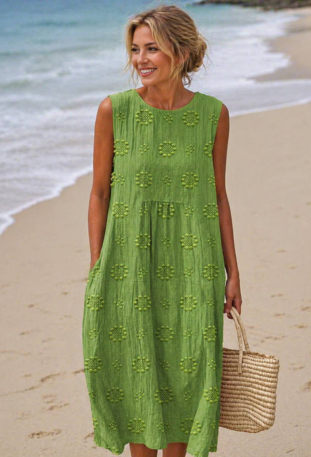 Cassidy | Women’s Sleeveless Floral Print Flowy Midi Dress