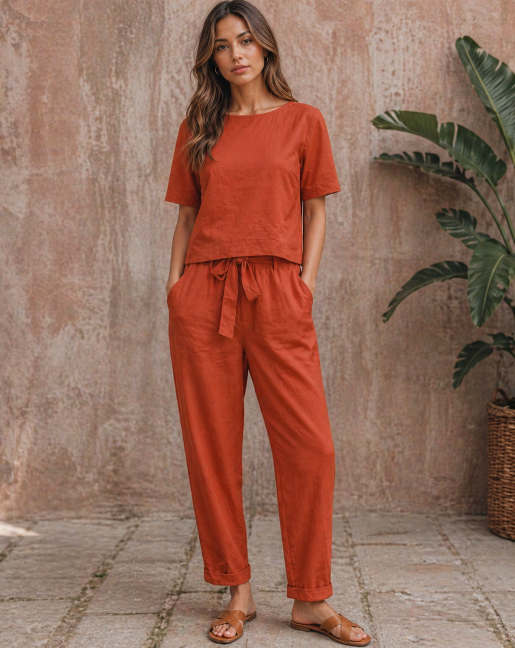 Celia | Women’s Short Sleeve Tapered Two Piece Matching Set