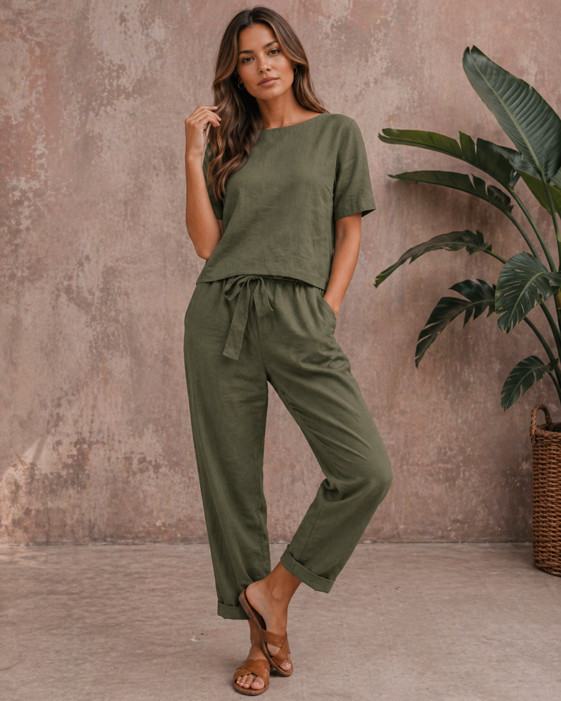 Celia | Women’s Short Sleeve Tapered Two Piece Matching Set