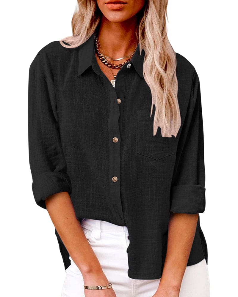 Cerys | Women’s Long Sleeve Turn Down Collar Shirt