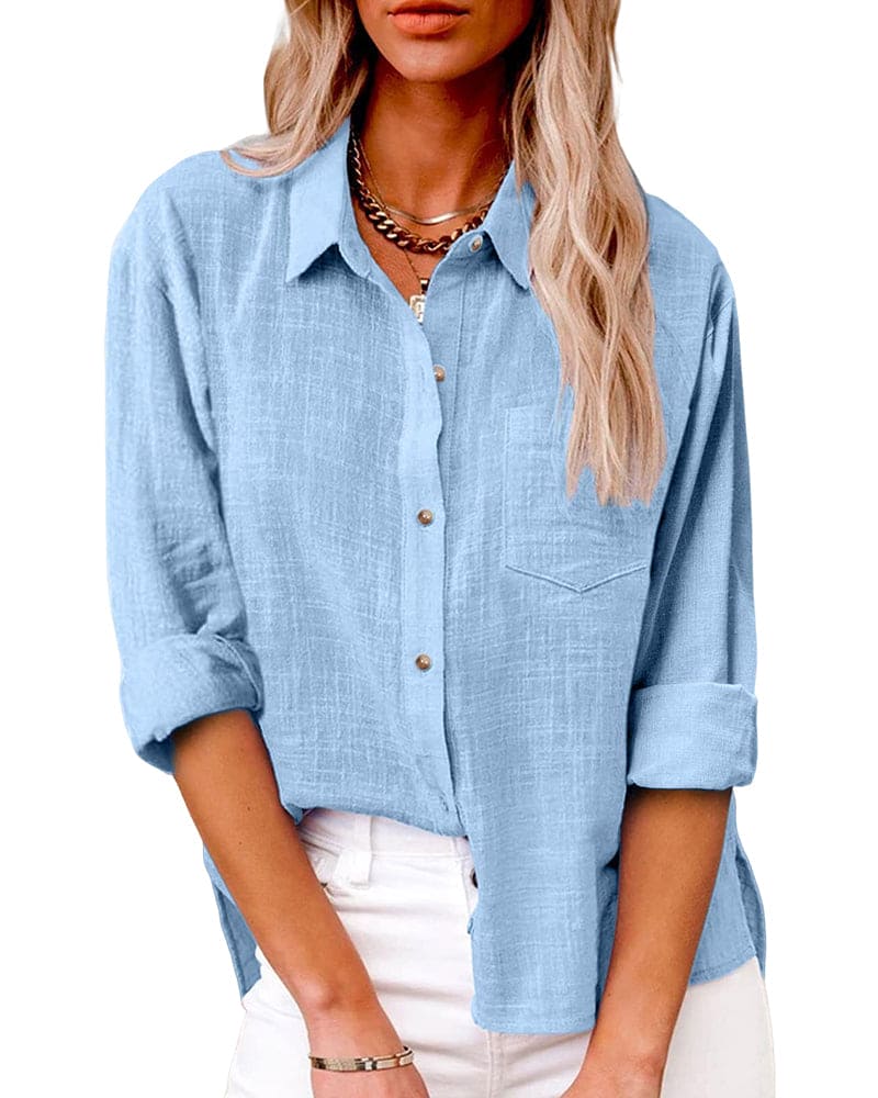 Cerys | Women’s Long Sleeve Turn Down Collar Shirt