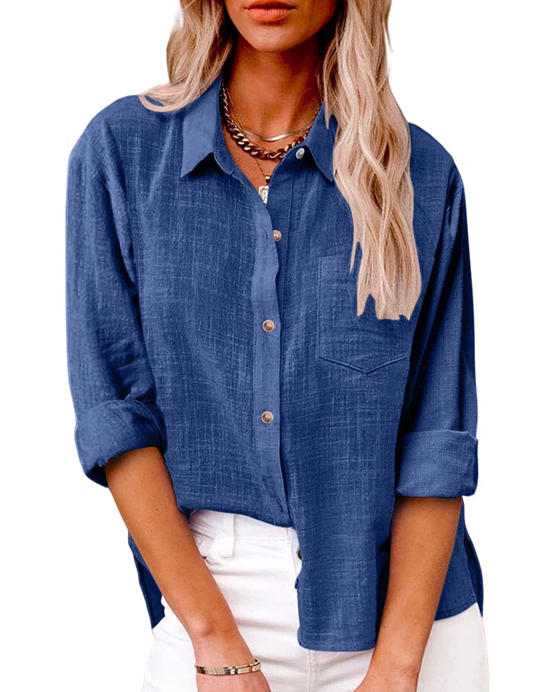 Cerys | Women’s Long Sleeve Turn Down Collar Shirt