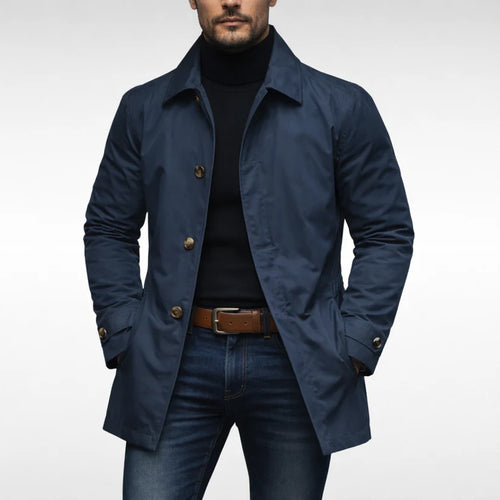 Chadwick | Men’s Long Sleeve Button Front Pointed Collar Pockets Coat