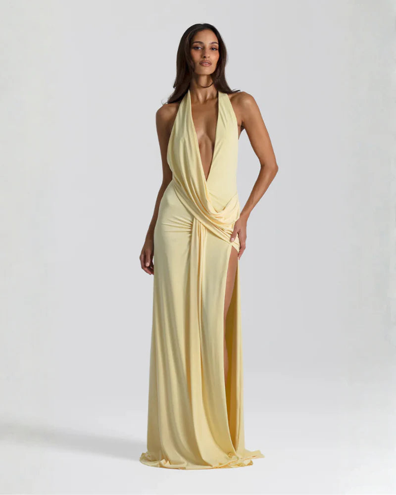 Charlotte | Women’s Halter Neck Backless Wedding Guest Dress