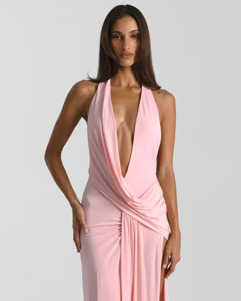 Charlotte | Women’s Halter Neck Backless Wedding Guest Dress