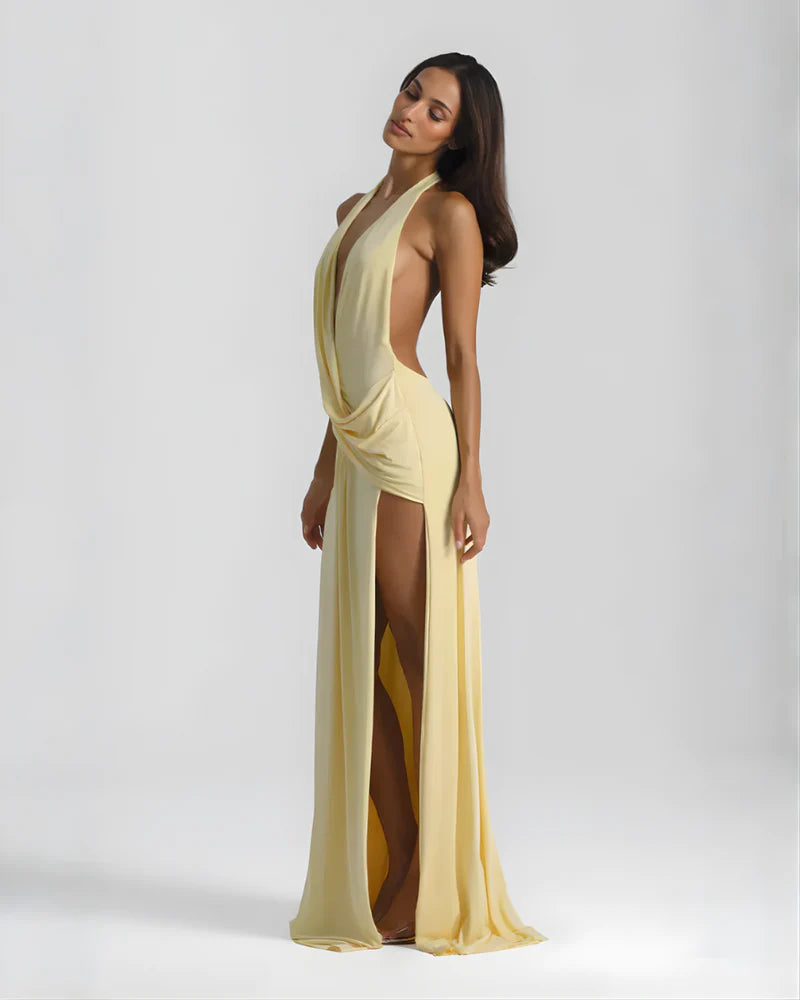Charlotte | Women’s Halter Neck Backless Wedding Guest Dress
