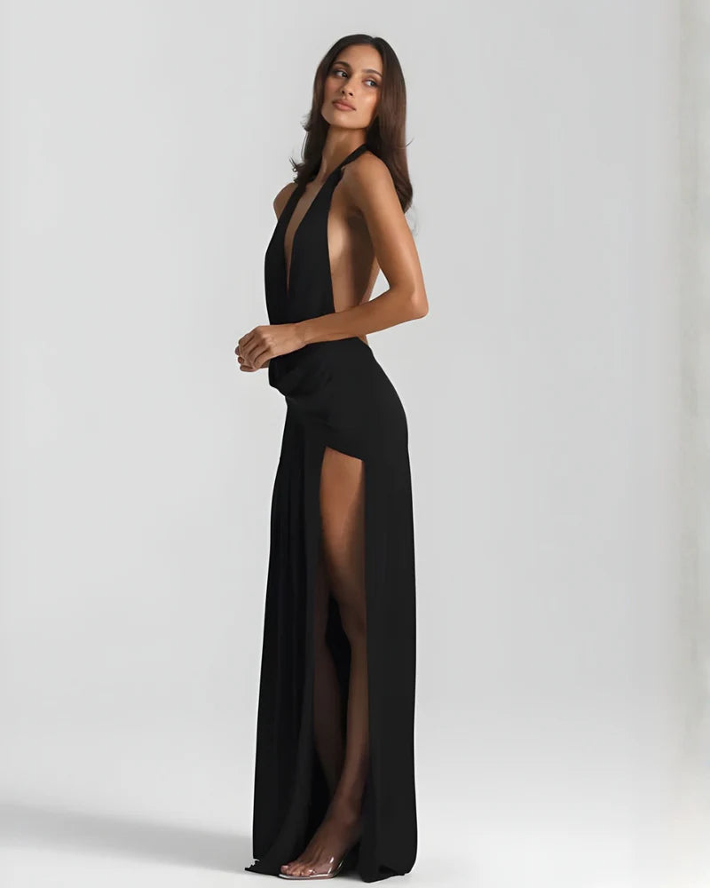 Charlotte | Women’s Halter Neck Backless Wedding Guest Dress