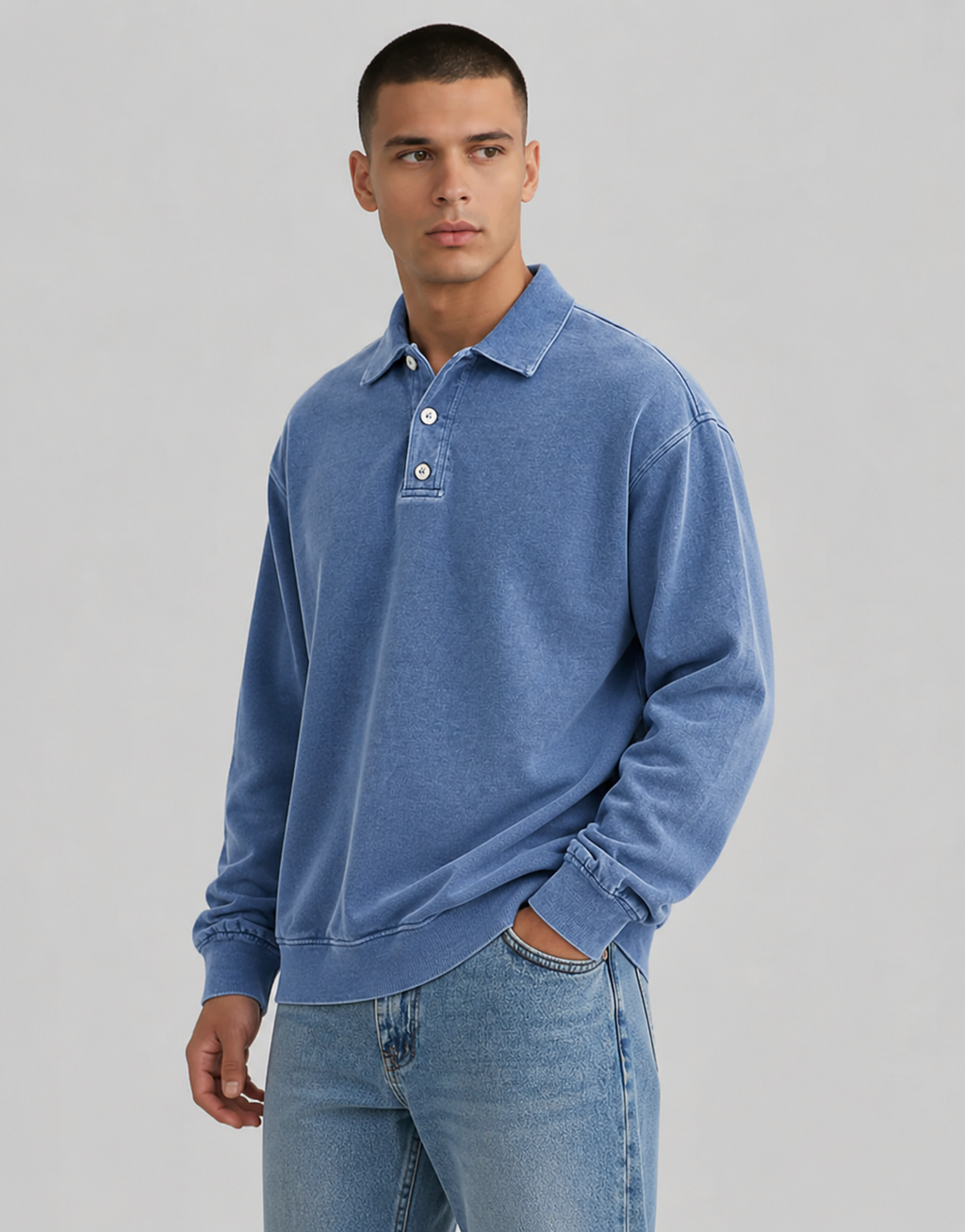 Christopher | Men’s Button Down Long Sleeve Polo Shirt