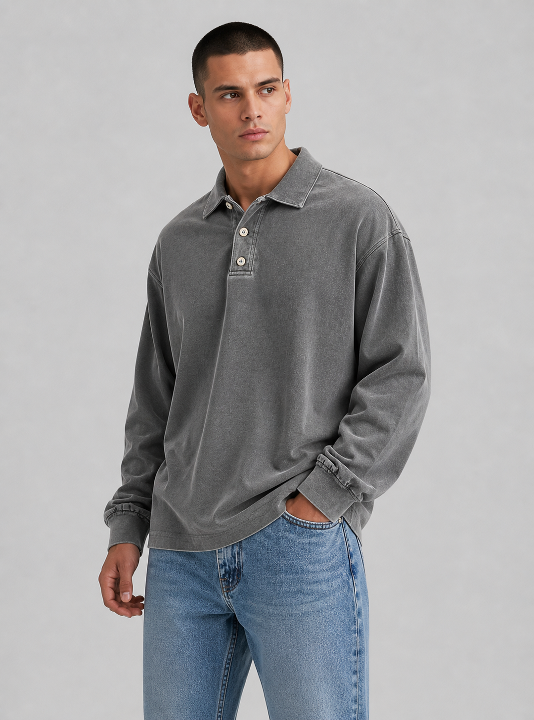 Christopher | Men’s Button Down Long Sleeve Polo Shirt
