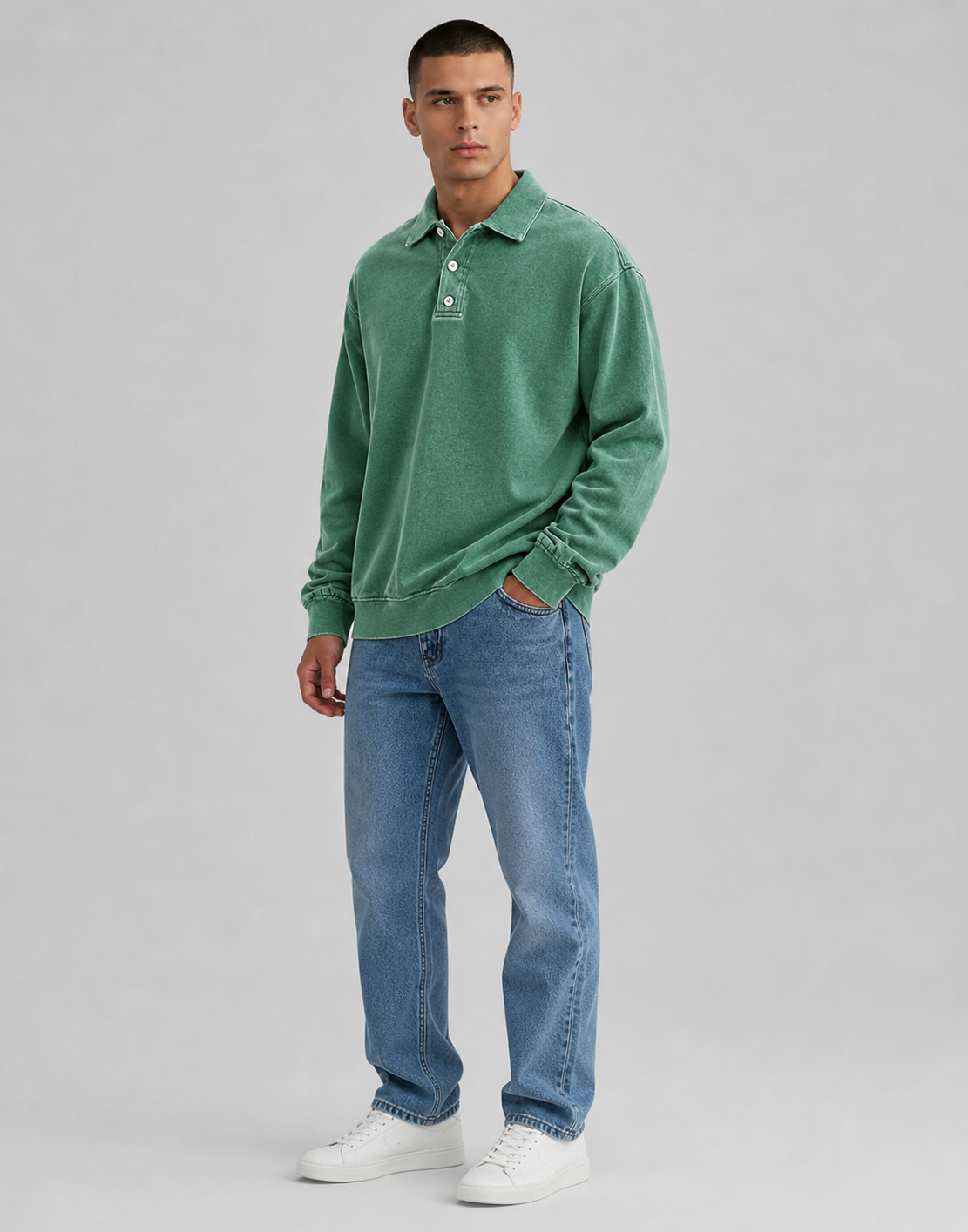 Christopher | Men’s Button Down Long Sleeve Polo Shirt