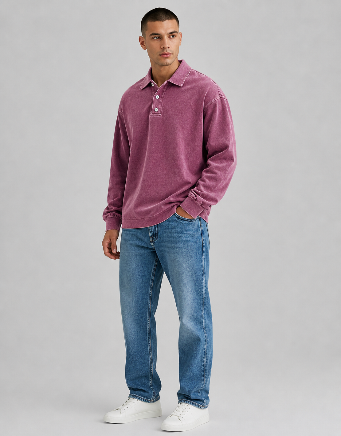 Christopher | Men’s Button Down Long Sleeve Polo Shirt
