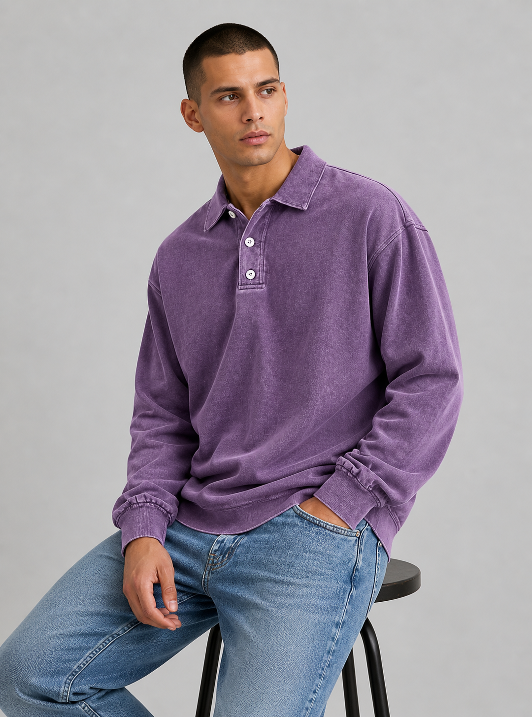 Christopher | Men’s Button Down Long Sleeve Polo Shirt