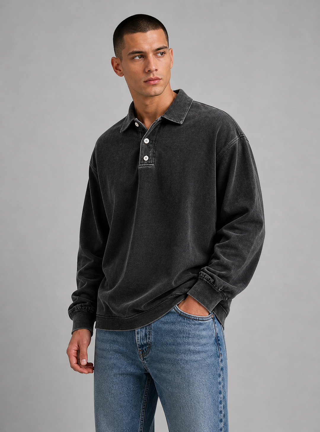 Christopher | Men’s Button Down Long Sleeve Polo Shirt