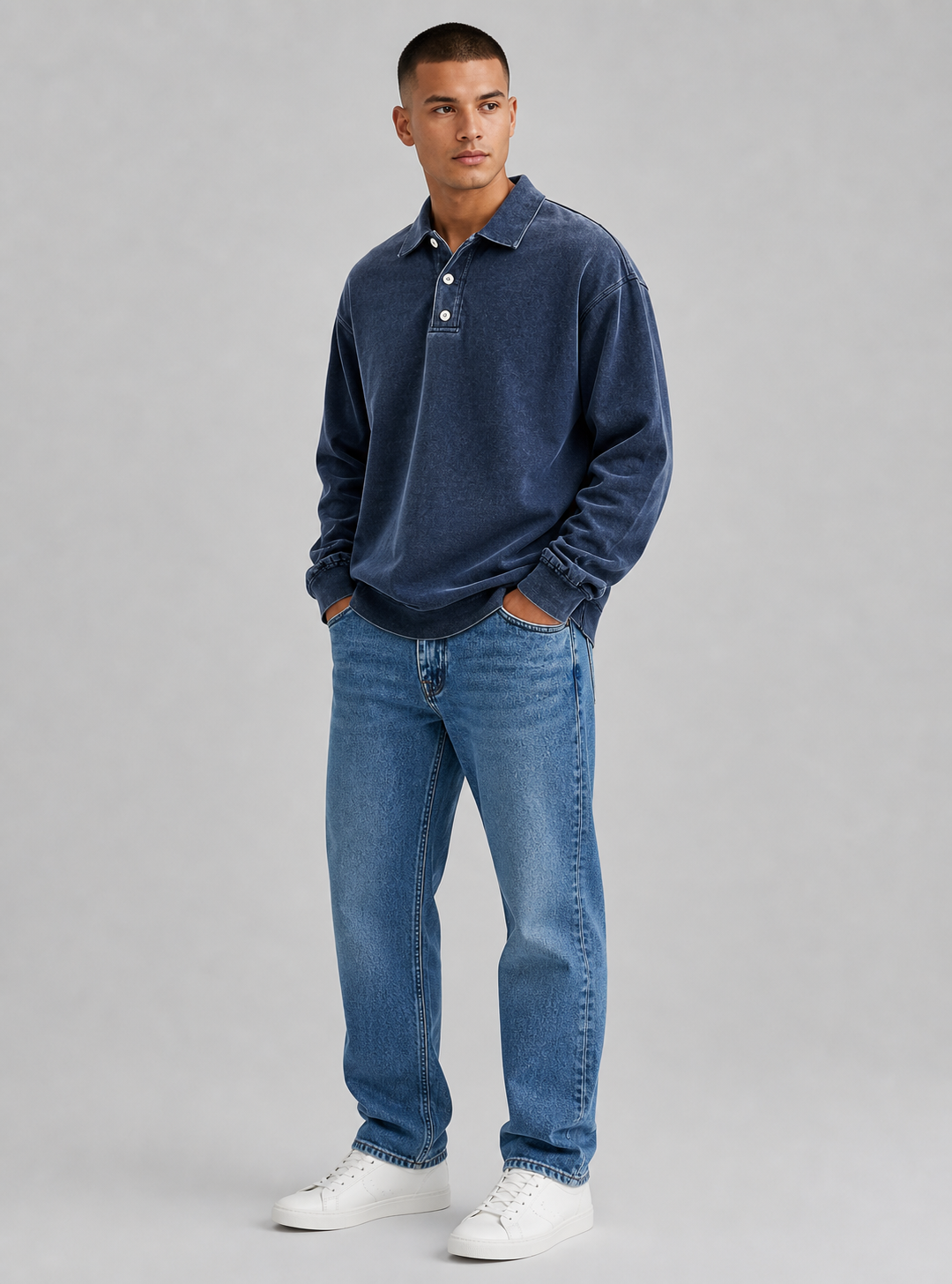 Christopher | Men’s Button Down Long Sleeve Polo Shirt