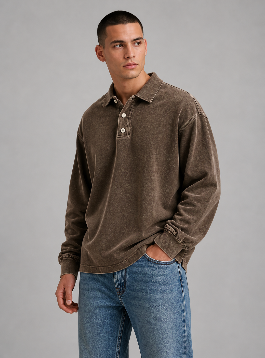 Christopher | Men’s Button Down Long Sleeve Polo Shirt