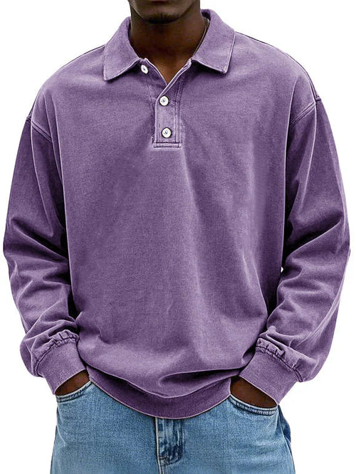 Christopher | Men’s Button Down Long Sleeve Polo Shirt
