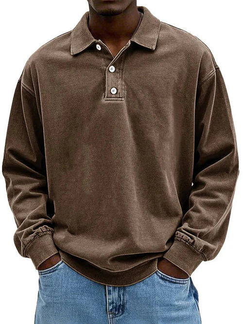 Christopher | Men’s Button Down Long Sleeve Polo Shirt